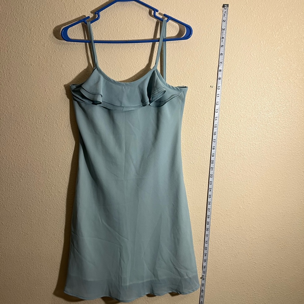 Elegant Teal Spaghetti Strap Dress